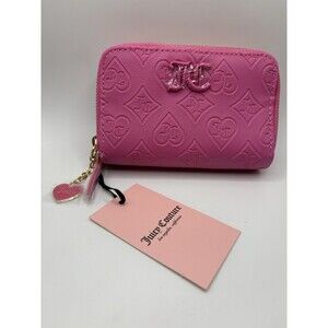 Juicy Couture Juicy Pink Good Times Med Double Zip Around -Hot Pink